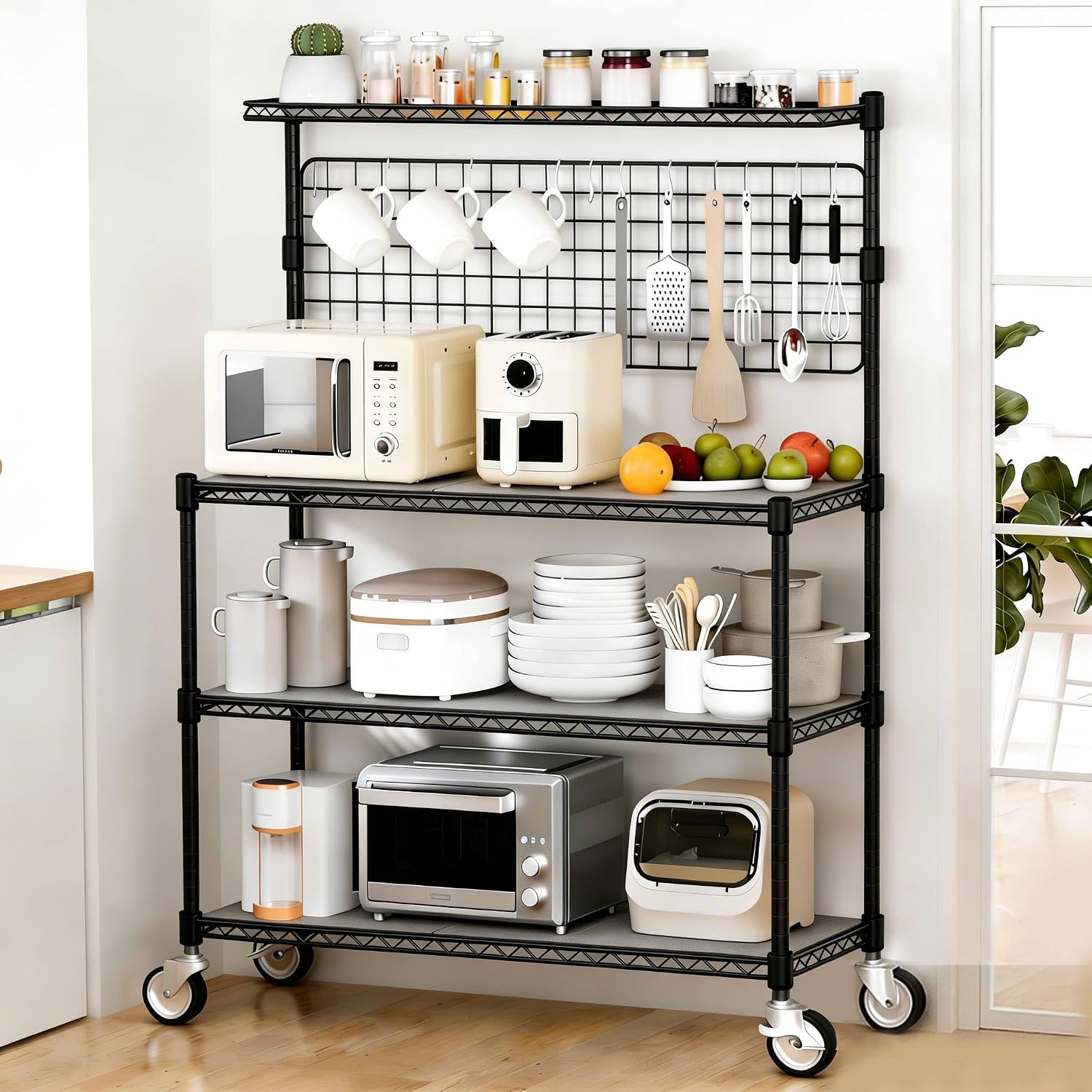 Commercial Kitchen Microwave - Металлическая коммерческая тележка-стеллаж для хранения и