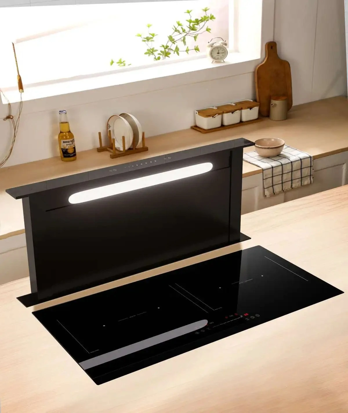 Commercial Kitchen Hood Installation - Ультратонкая выдвижная вытяжка 90 см с
