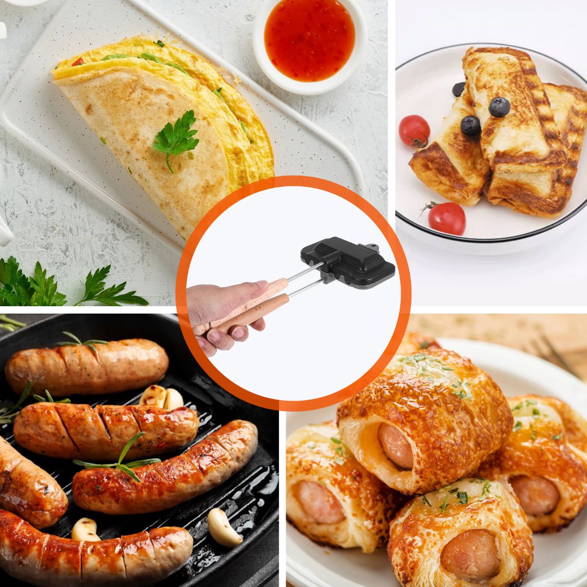 Sandwich Press Panini - ABUD-Двусторонняя сковорода для приготовления сэндвичей, сковорода